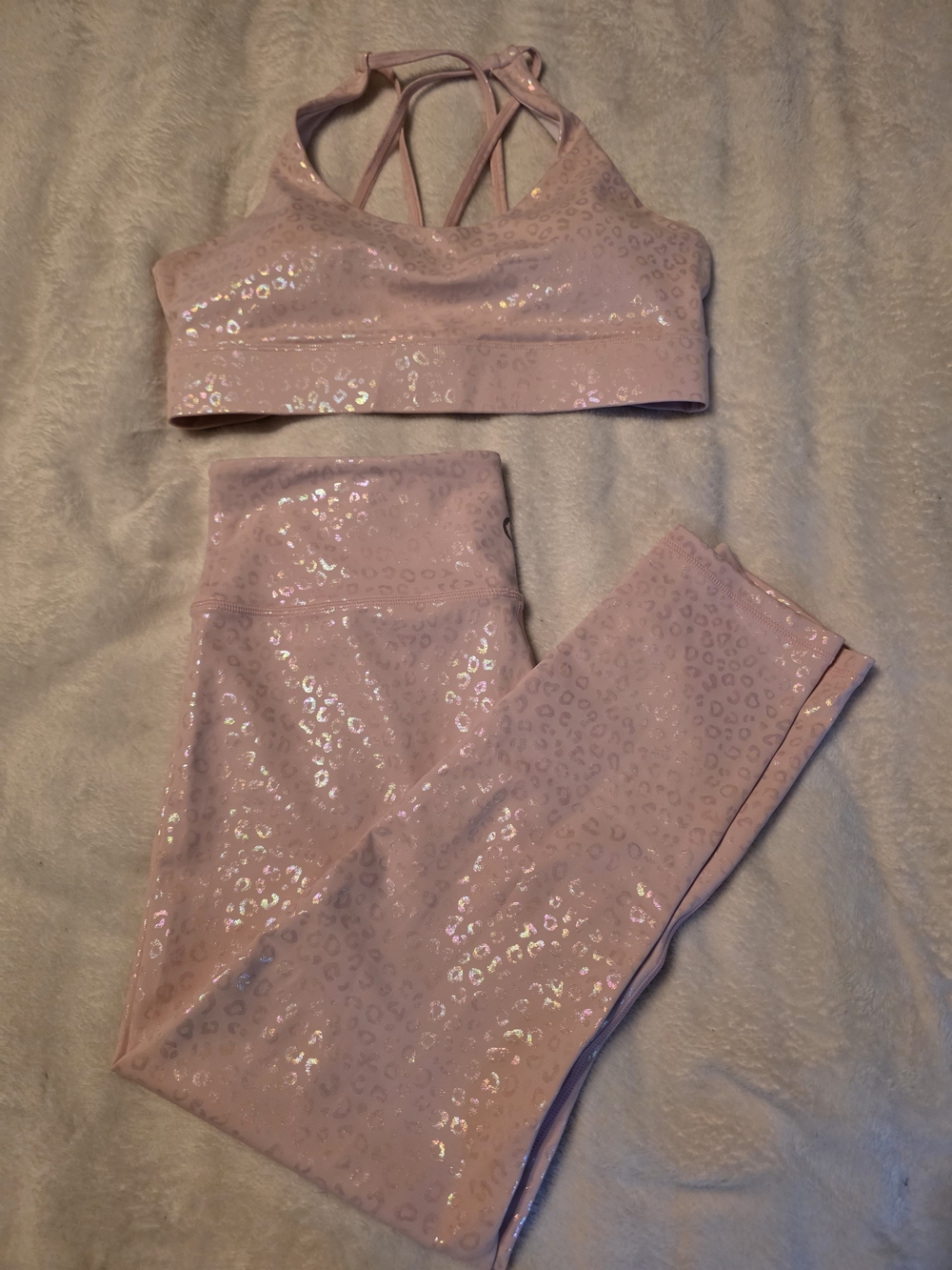 Iridescent Pink Leopard Zyia Active Wear Set
